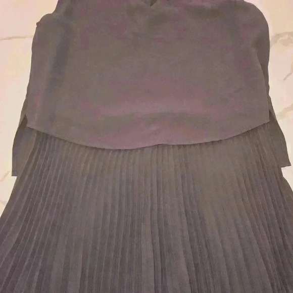 All Saints Taya Sleeveless V-Neck Pleated Dress Gray Womens Size 2 - Picture 3 of 9